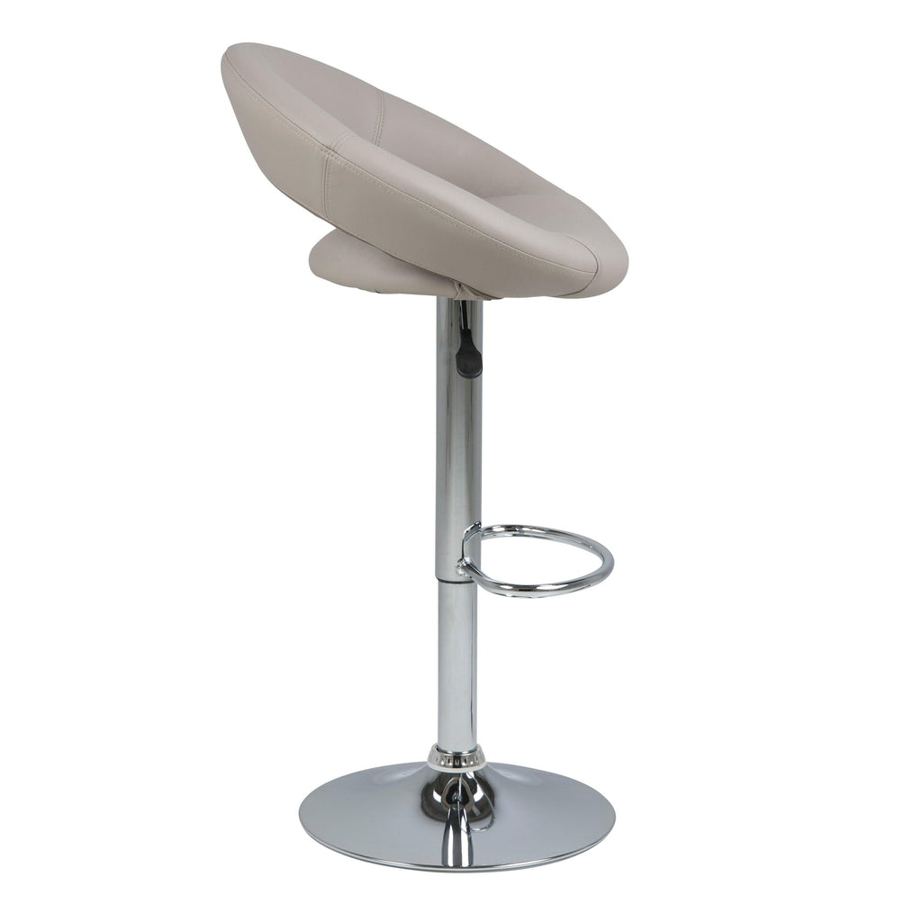 Plump Light Grey Swivel Bar Stool with Open Back - image 3