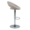 Plump Light Grey Swivel Bar Stool with Open Back - image 3