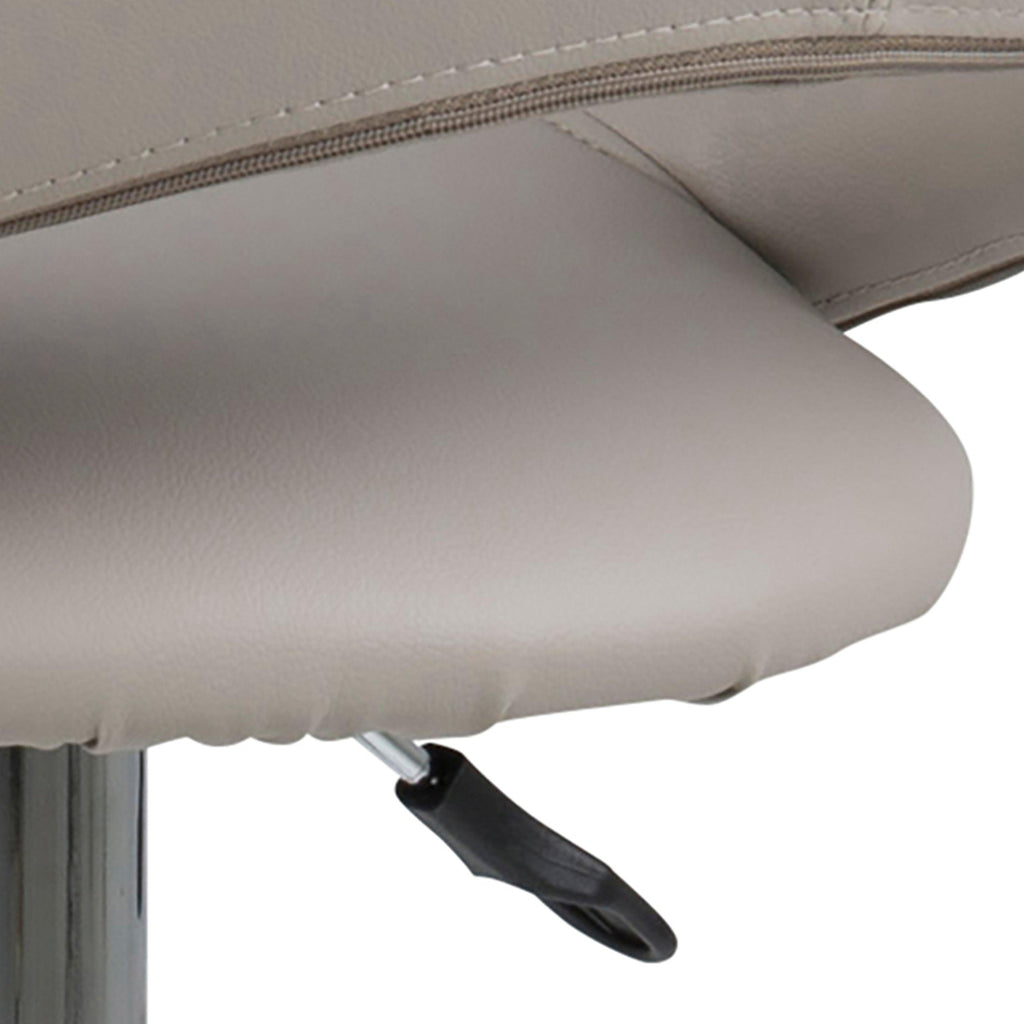 Plump Light Grey Swivel Bar Stool with Open Back - image 6