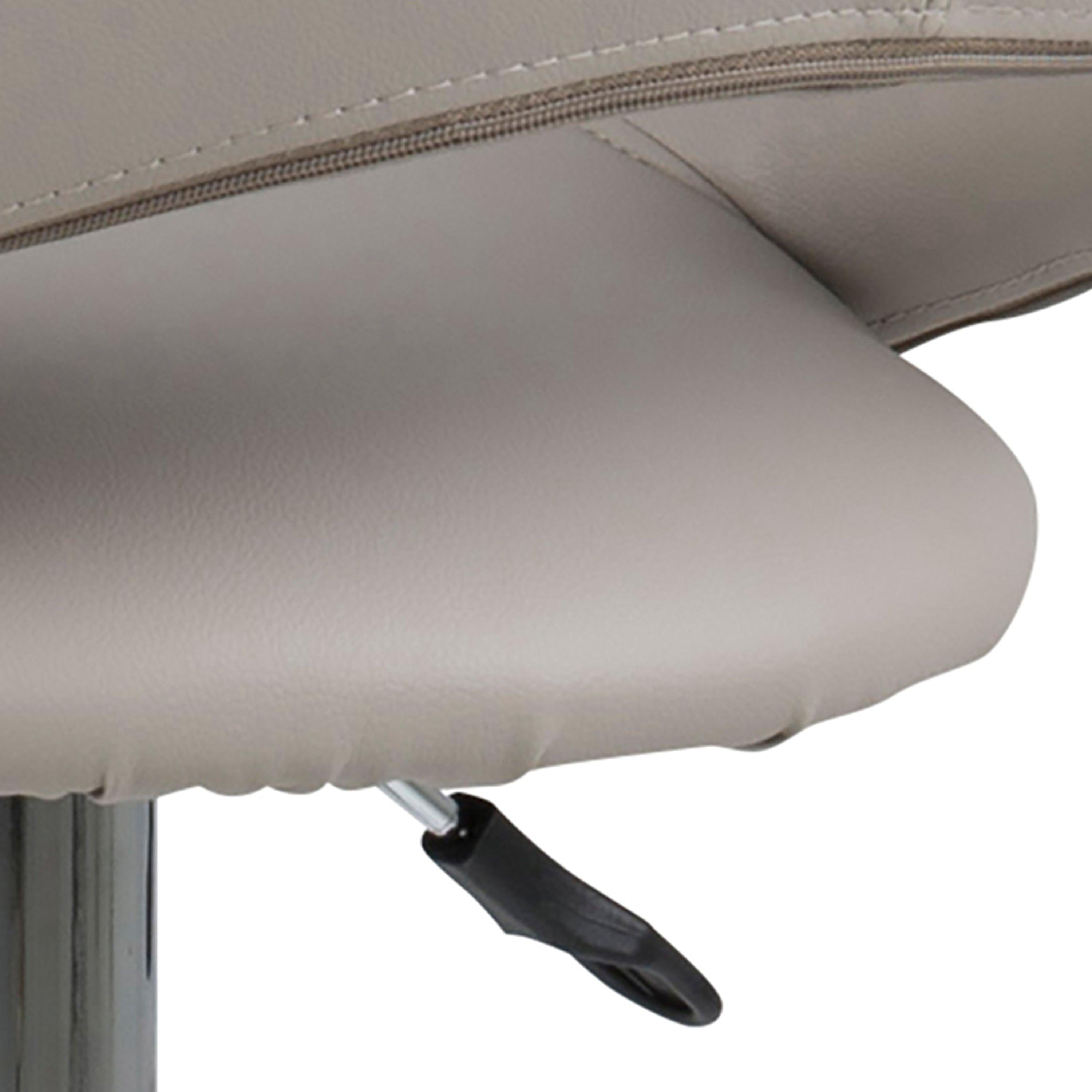 Plump Light Grey Swivel Bar Stool with Open Back - image 6