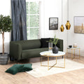 Alisma Round Coffee Table with White Marble Effect Glass Top & Gold Legs - image 3