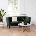 Alisma Round Coffee Table with White Marble Effect Glass Top & Gold Legs - image 4
