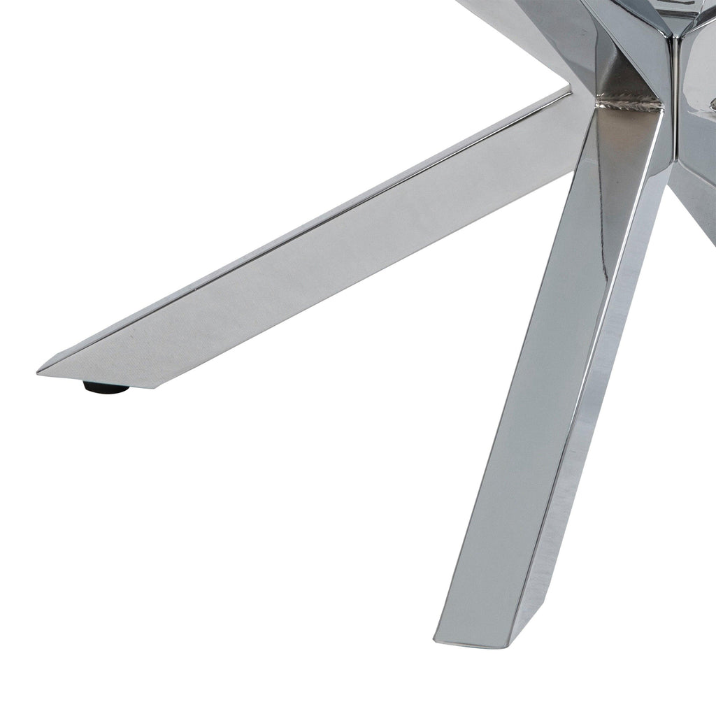 Heaven Round Coffee Table with Glass Top and Chrome Legs - image 10
