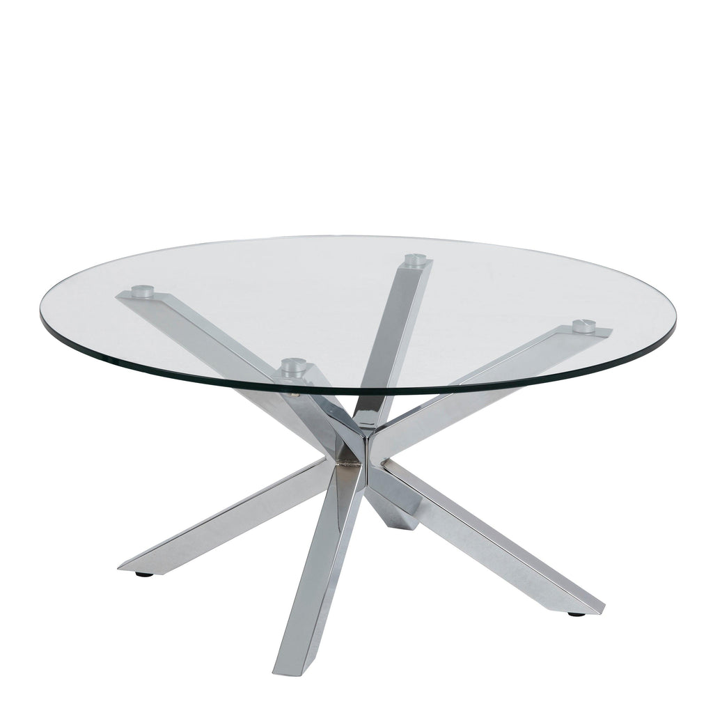 Heaven Round Coffee Table with Glass Top and Chrome Legs - image 2