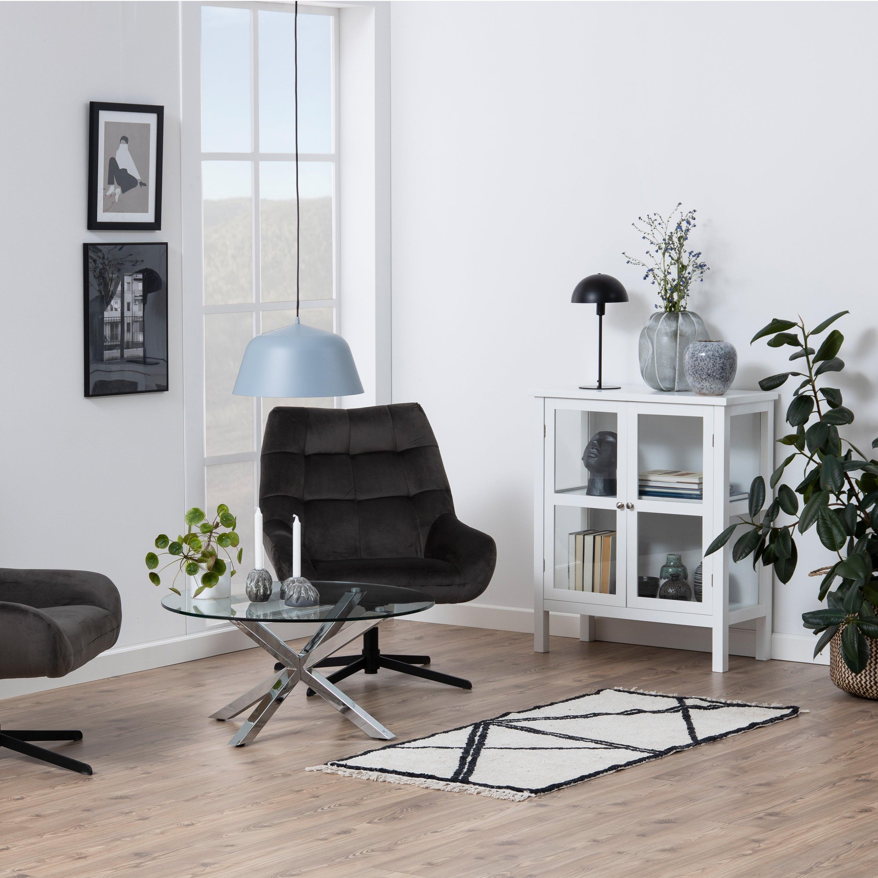 Heaven Round Coffee Table with Glass Top and Chrome Legs - image 4
