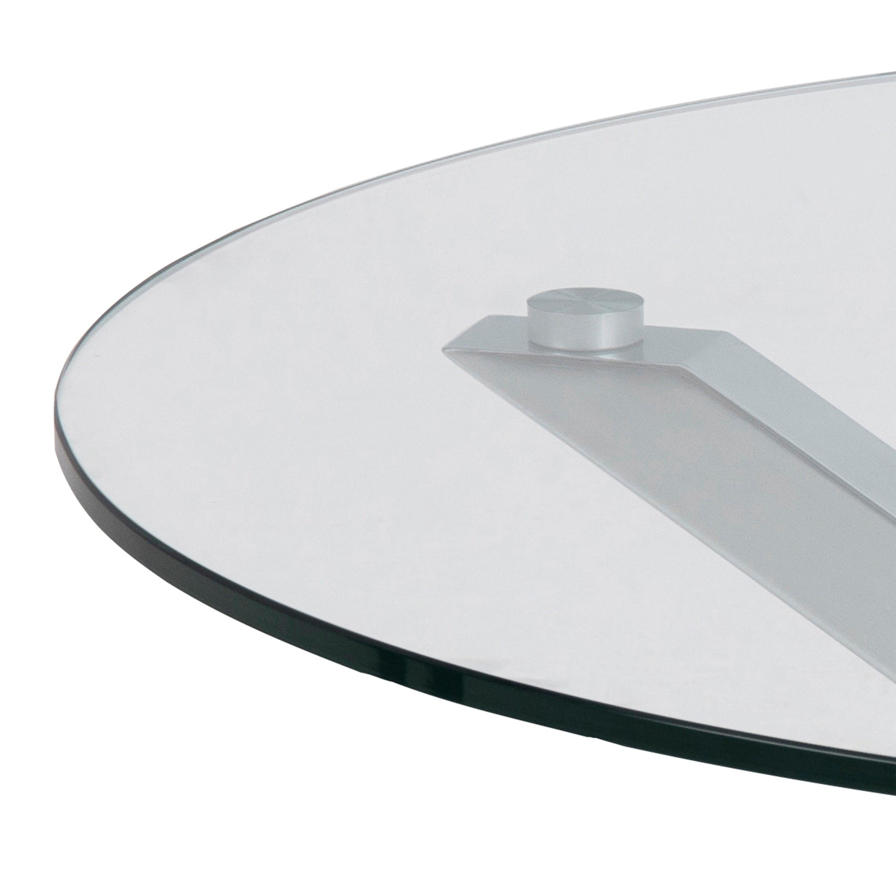 Heaven Round Coffee Table with Glass Top and Chrome Legs - image 8