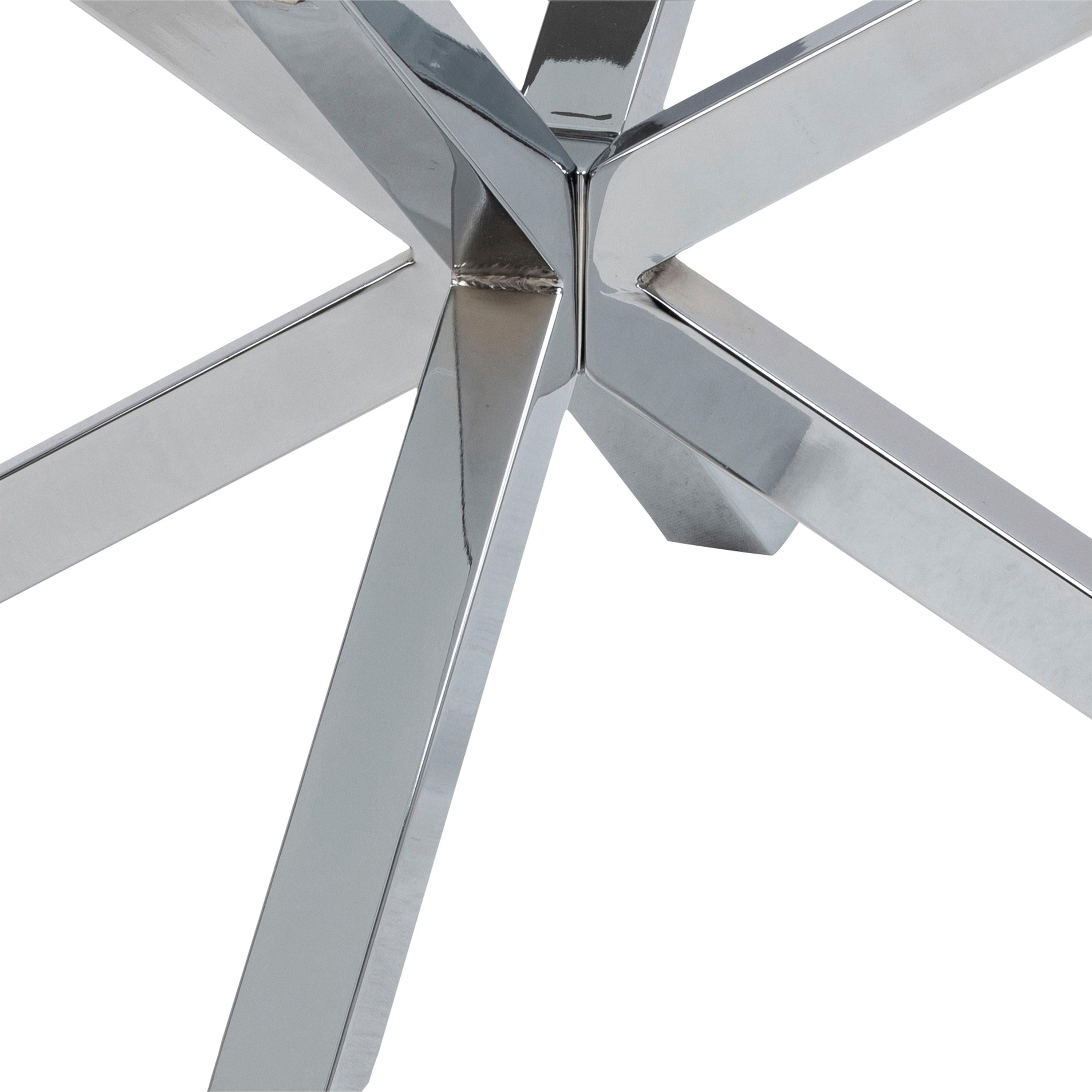 Heaven Round Coffee Table with Glass Top and Chrome Legs - image 9