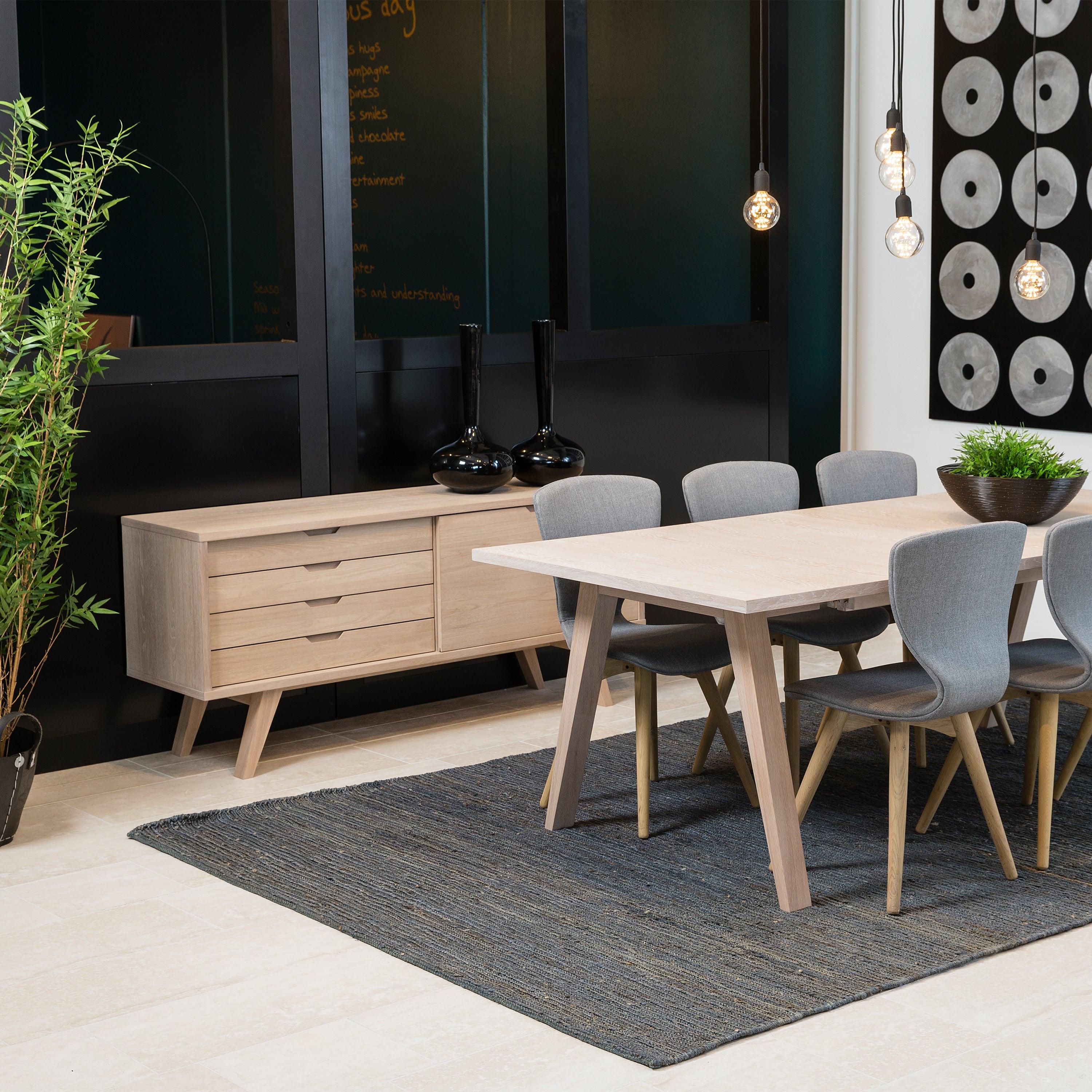 A-Line Sideboard with 4 Drawers and Sliding Door in White Oak - image 8