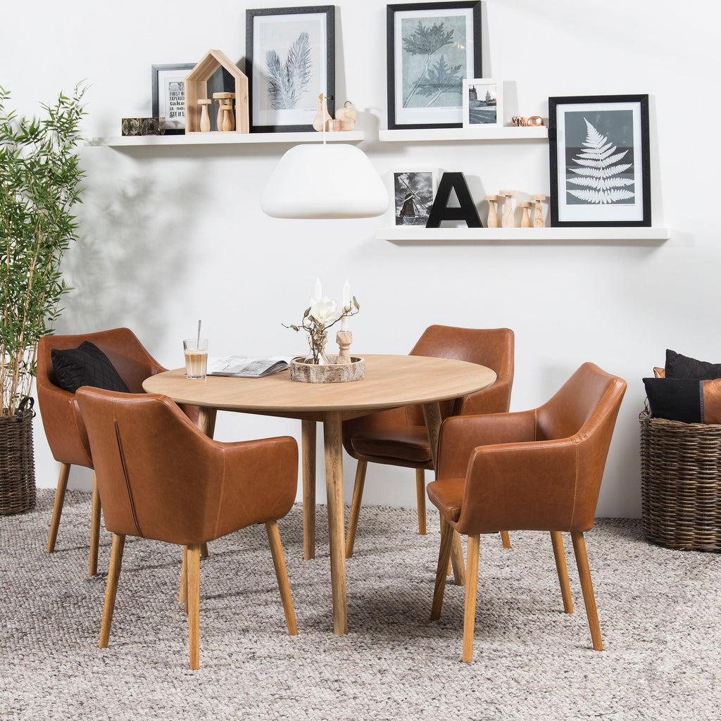 Nagano Round Dining Table in Oak 120cm - image 4