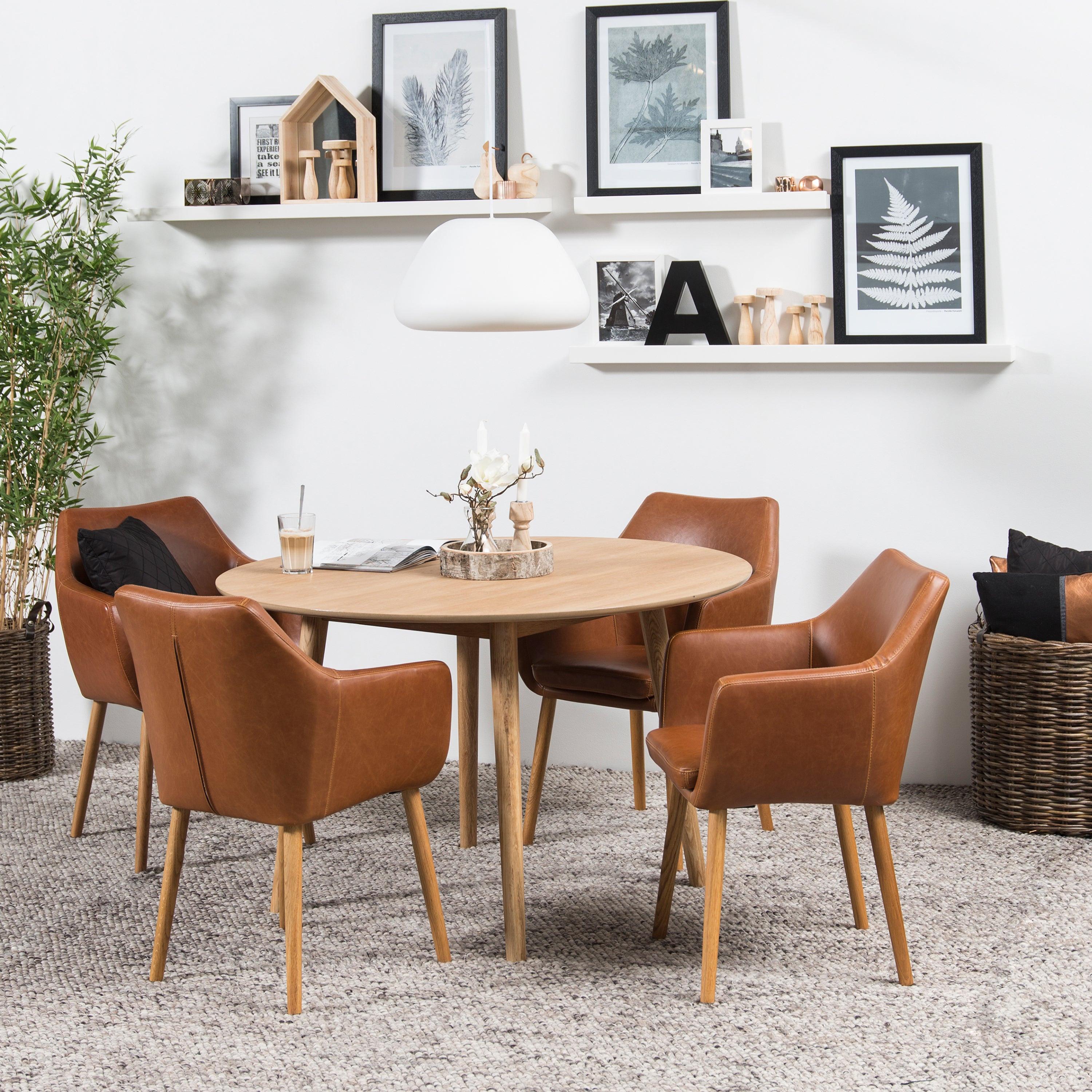 Nagano Round Dining Table in Oak 120cm - image 4
