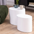 Mice Oval Coffee Table in White Set of 2 - image 3