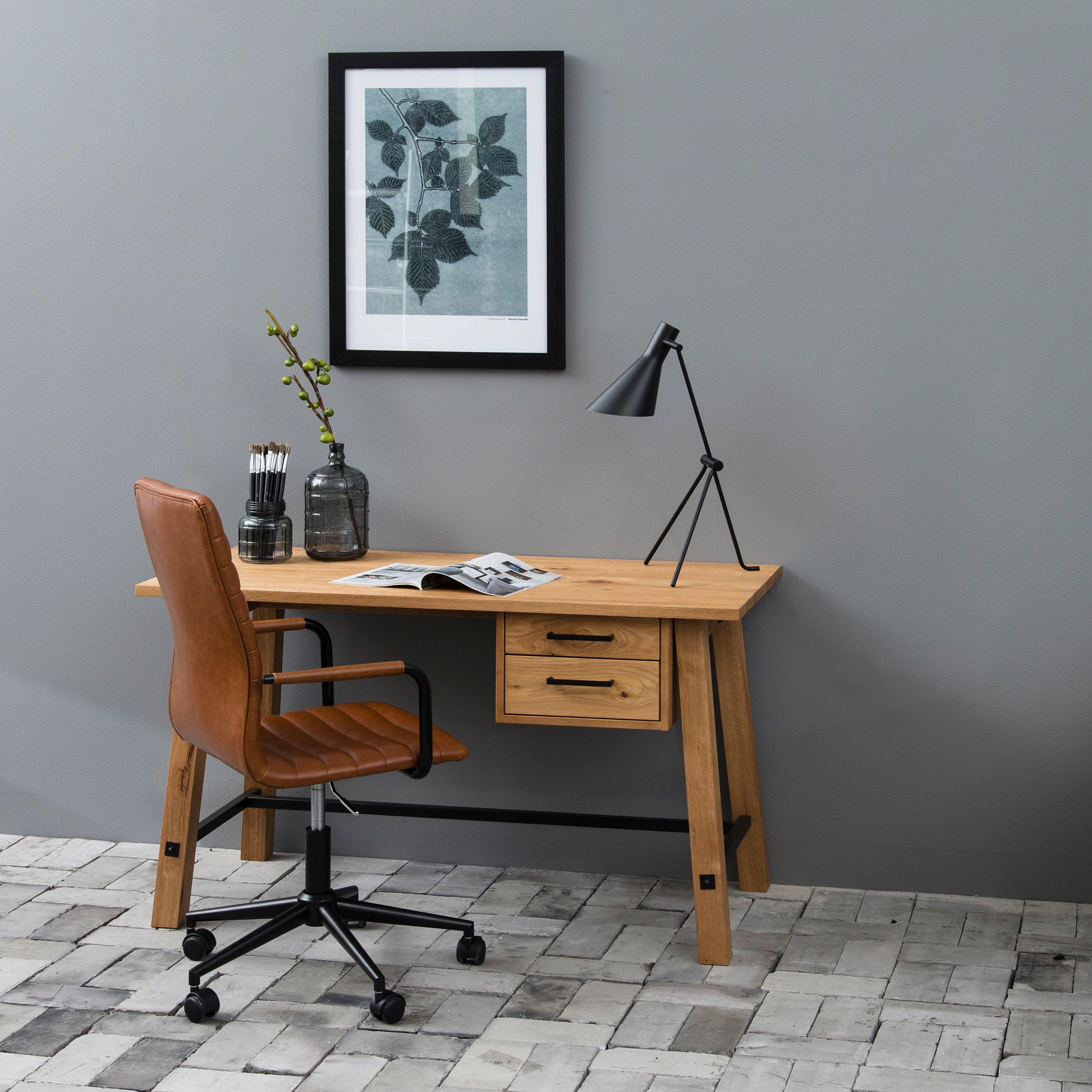 Winslow Swivel Desk Chair with Adjustable Height Function in Vintage Brandy - image 5