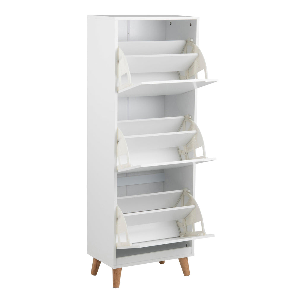 Mitra Shoe Cabinet 3 Flip Down Doors in White - image 4