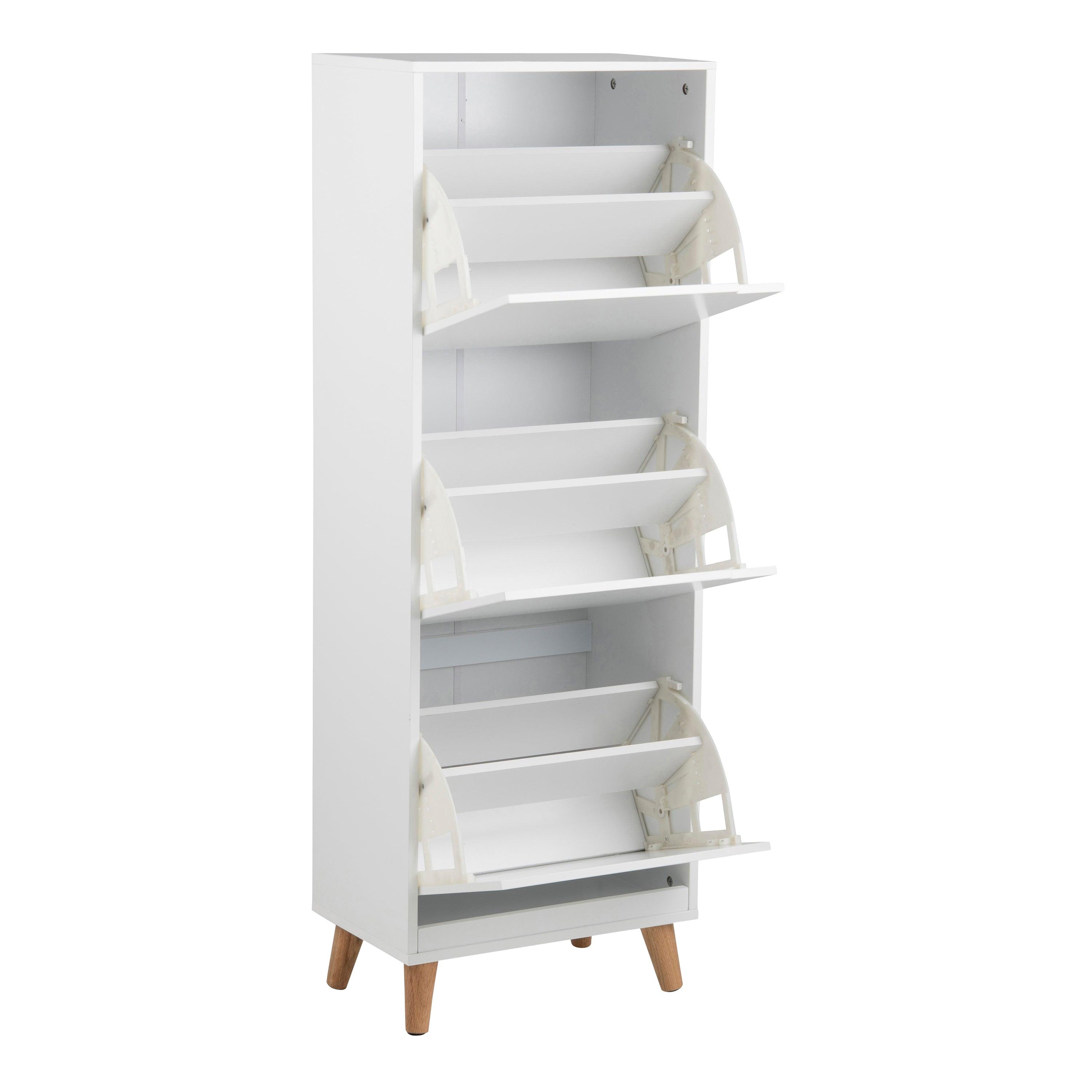 Mitra Shoe Cabinet 3 Flip Down Doors in White - image 4