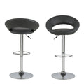 Plump Black Swivel Bar Stool with Open Back - image 2