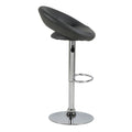 Plump Black Swivel Bar Stool with Open Back - image 3
