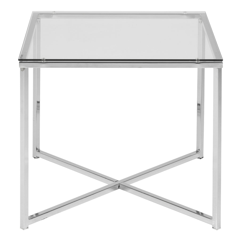 Cross Square Metal Side Table with Glass Top - image 2