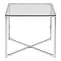 Cross Square Metal Side Table with Glass Top - image 2