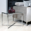 Cross Square Metal Side Table with Glass Top - image 3