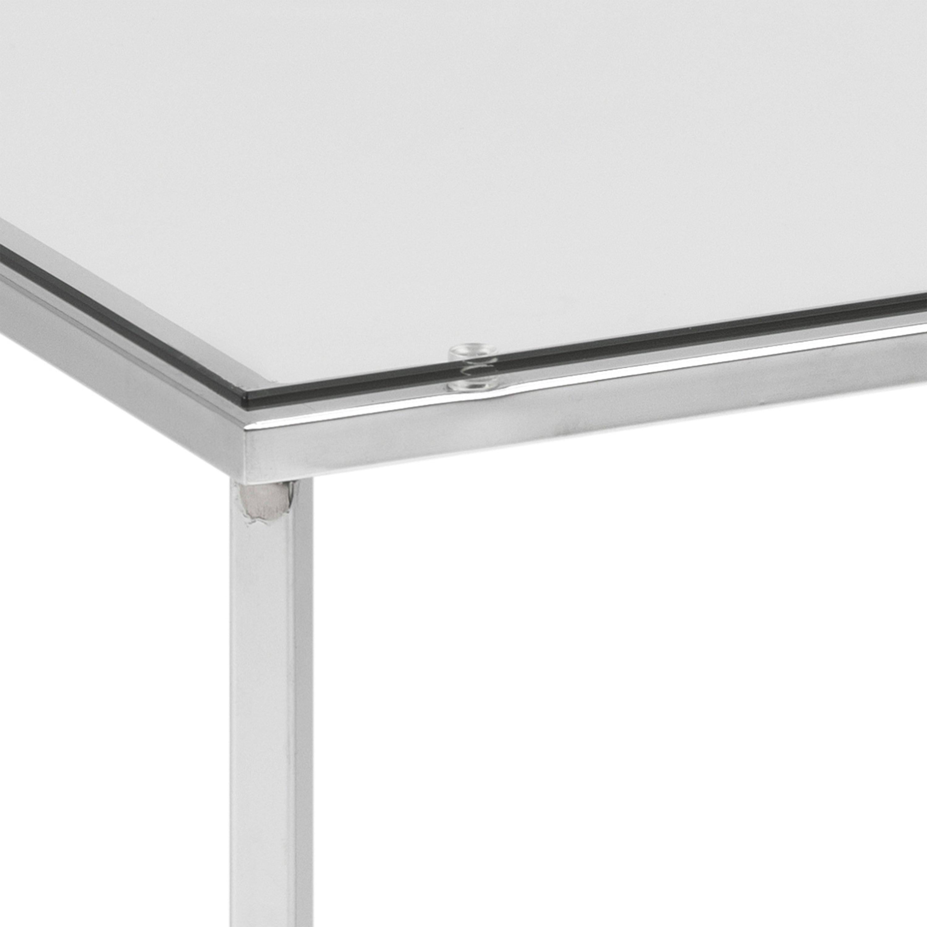 Cross Square Metal Side Table with Glass Top - image 4