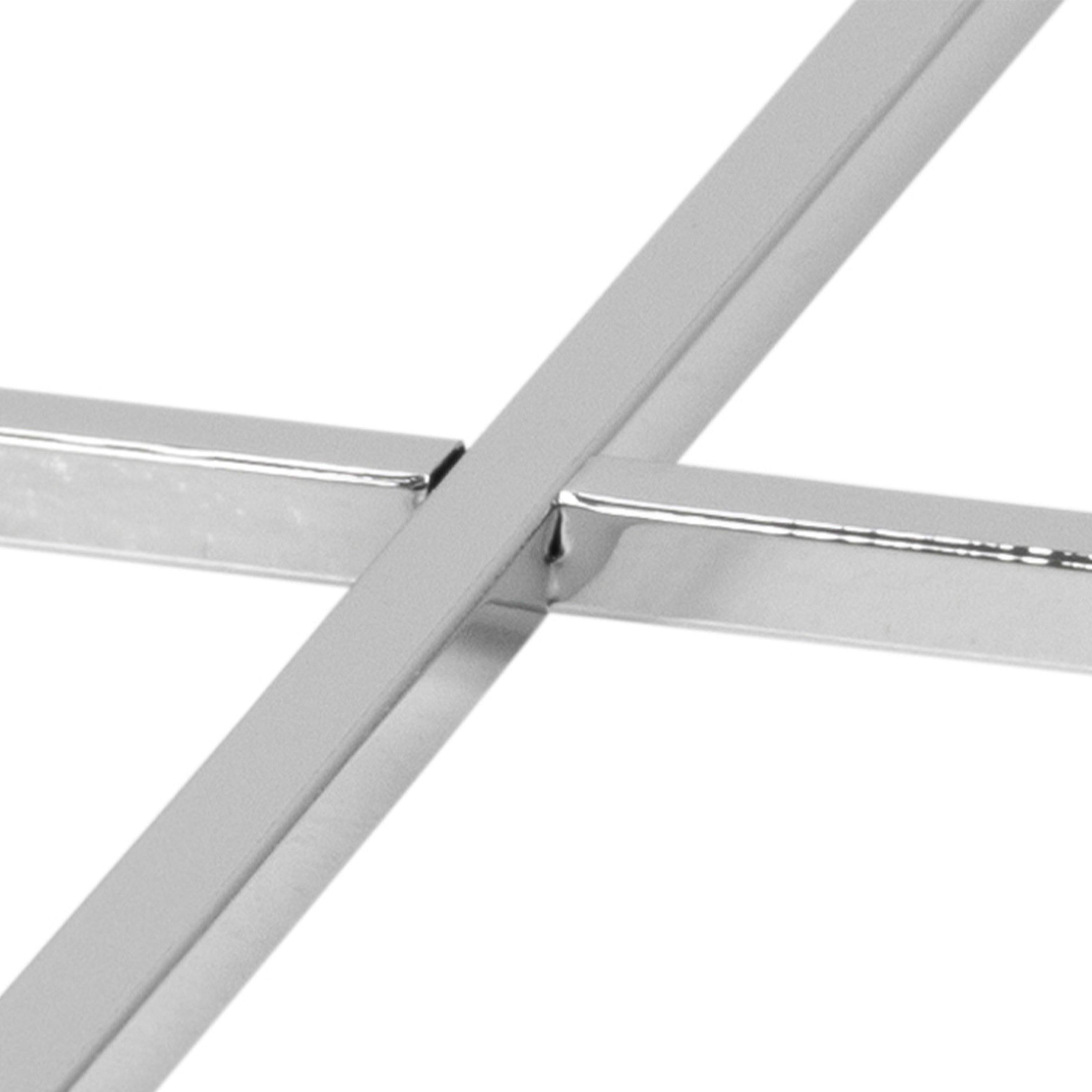 Cross Square Metal Side Table with Glass Top - image 5