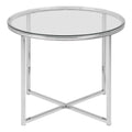 Cross Round Metal Side Table with Glass Top - image 2