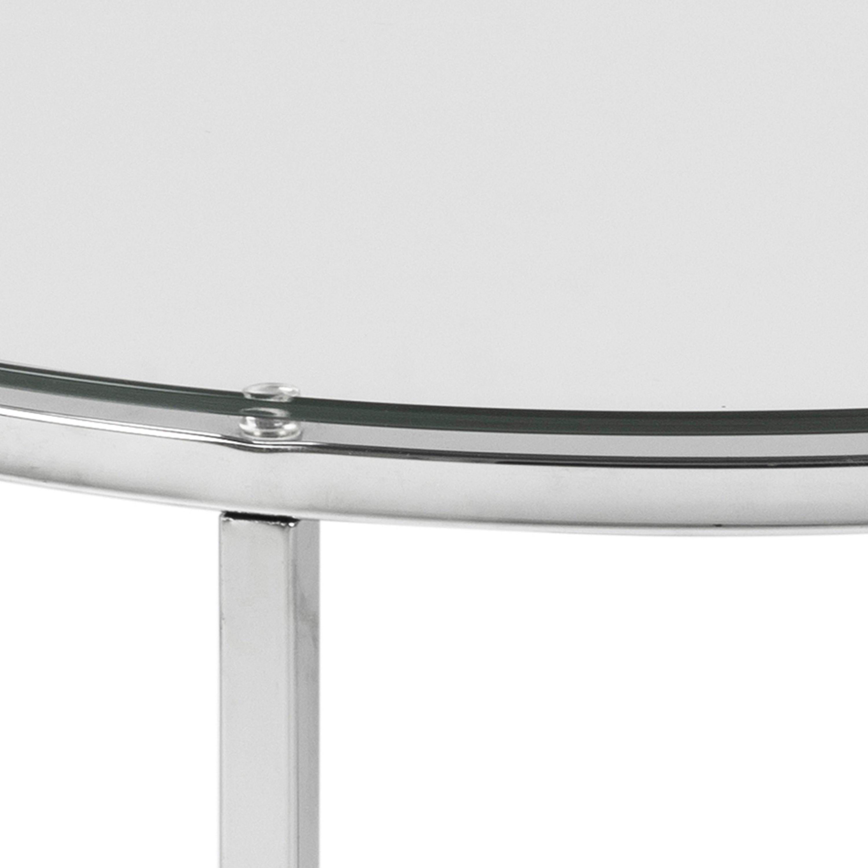 Cross Round Metal Side Table with Glass Top - image 4