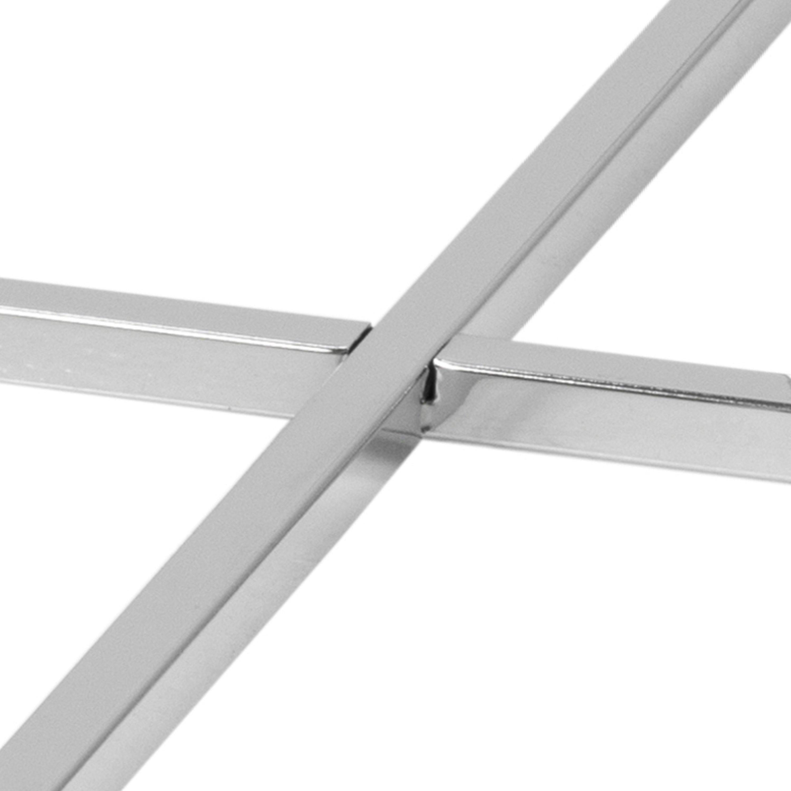 Cross Round Metal Side Table with Glass Top - image 5