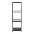 Seaford Narrow Black Metal Bookcase with 3 Glass Shelves - image 2