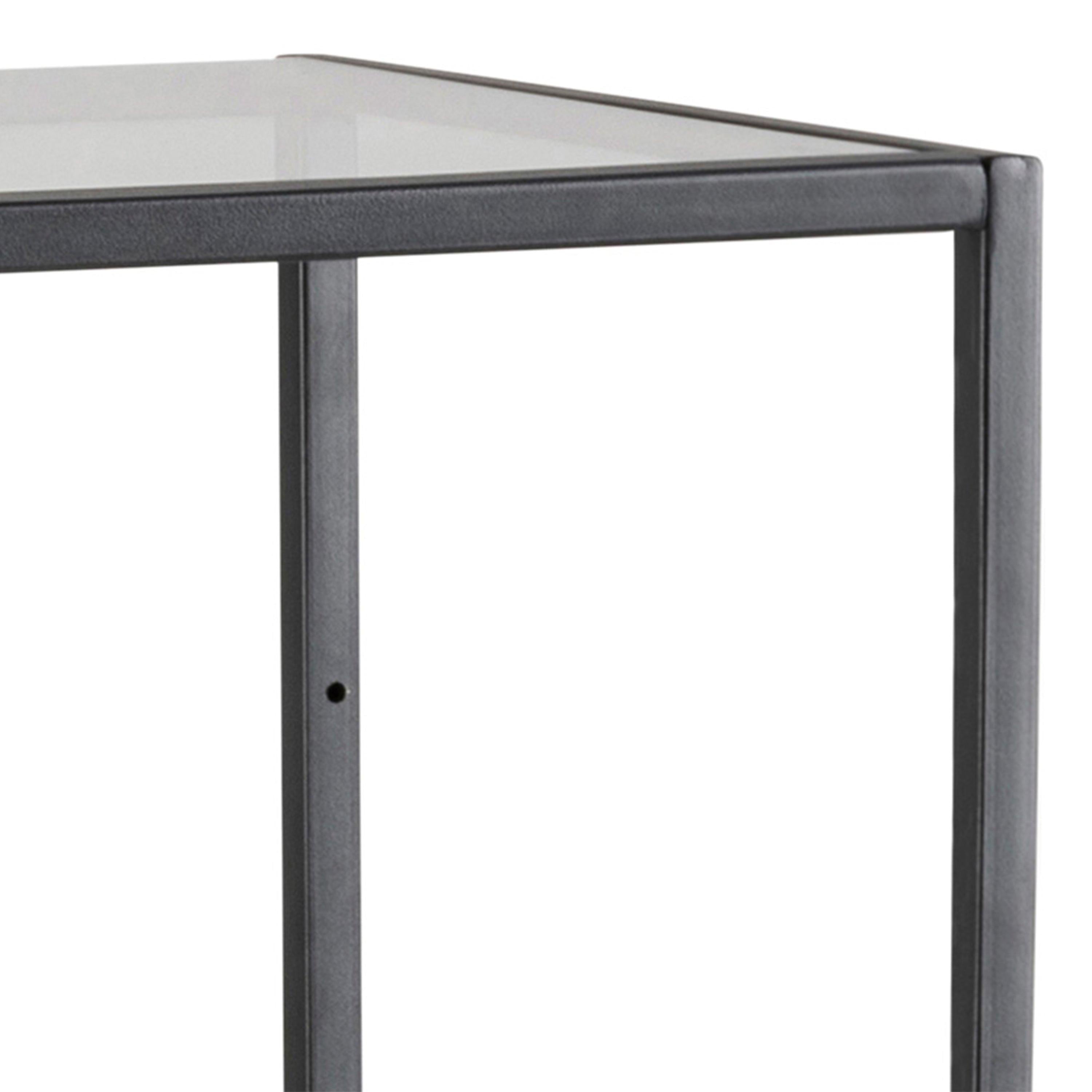 Seaford Narrow Black Metal Bookcase with 3 Glass Shelves - image 4