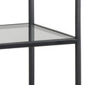 Seaford Narrow Black Metal Bookcase with 3 Glass Shelves - image 5