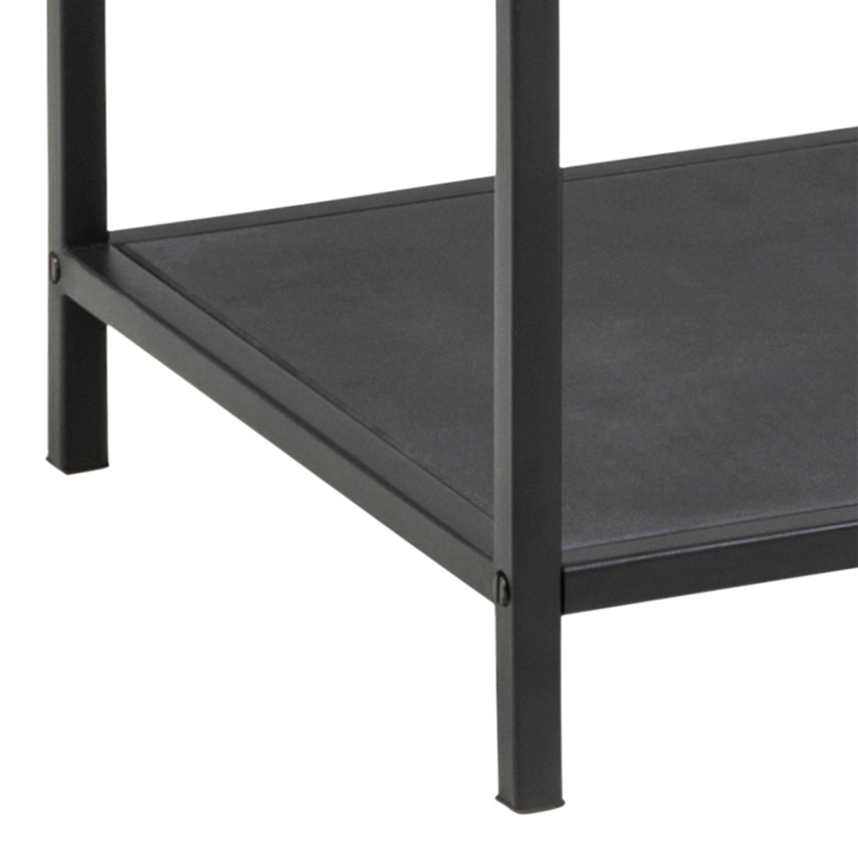 Seaford Narrow Black Metal Bookcase with 3 Glass Shelves - image 6