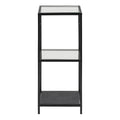 Seaford Narrow Black Metal Bookcase with 2 Glass Shelves - image 2