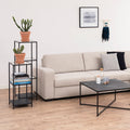 Seaford Narrow Black Metal Bookcase with 2 Glass Shelves - image 3