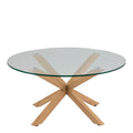 Heaven Round Coffee Table with Smoked Glass Top and Oak Legs - image 2