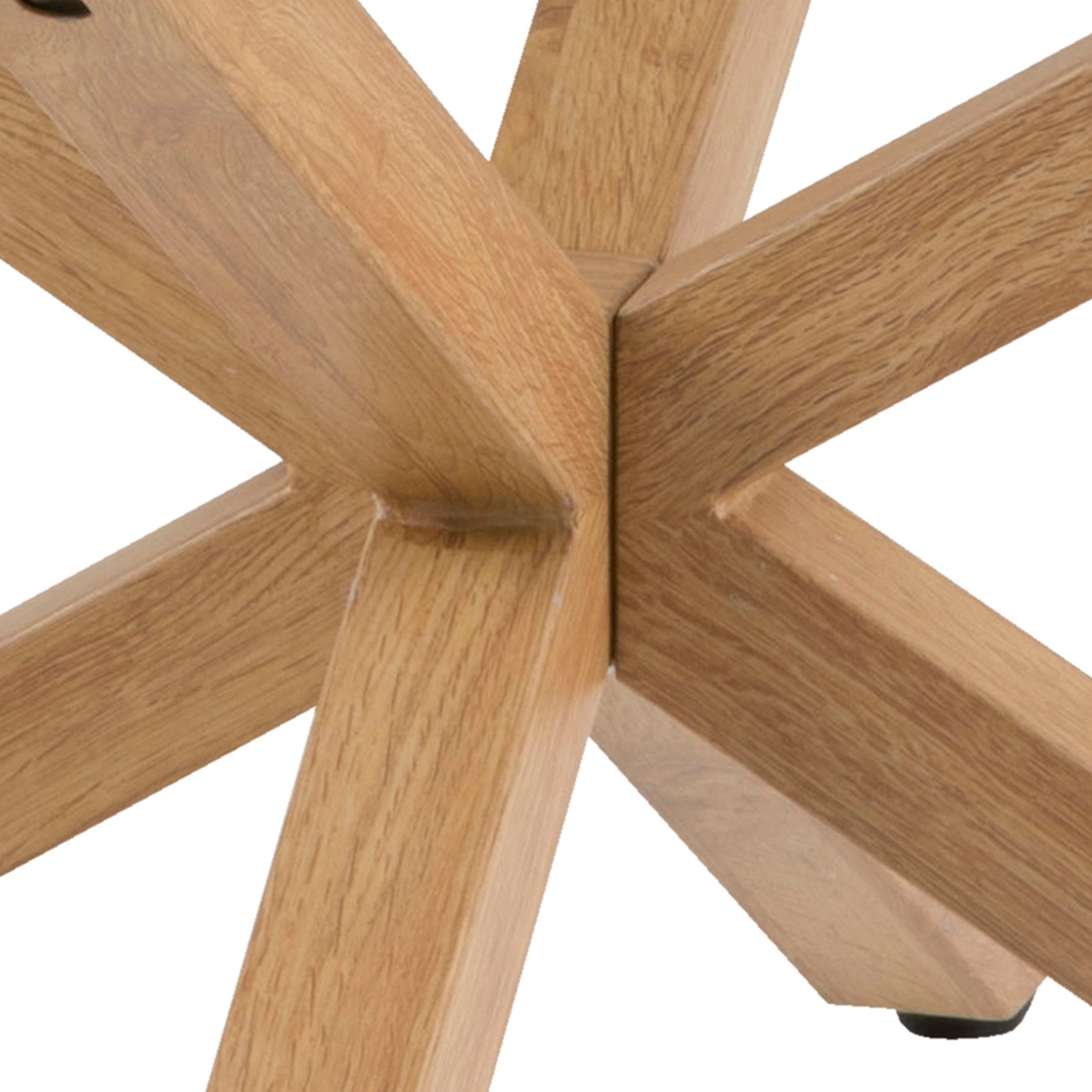 Heaven Round Coffee Table with Smoked Glass Top and Oak Legs - image 5