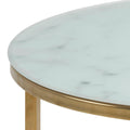 Alisma Round Side Table with White Crystal Clear Marble Glass Top & Gold Legs - image 5