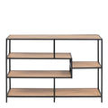 Seaford Wide Black Metal Bookcase with 4 Oak Shelves - image 2