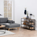 Seaford Wide Black Metal Bookcase with 4 Oak Shelves - image 5