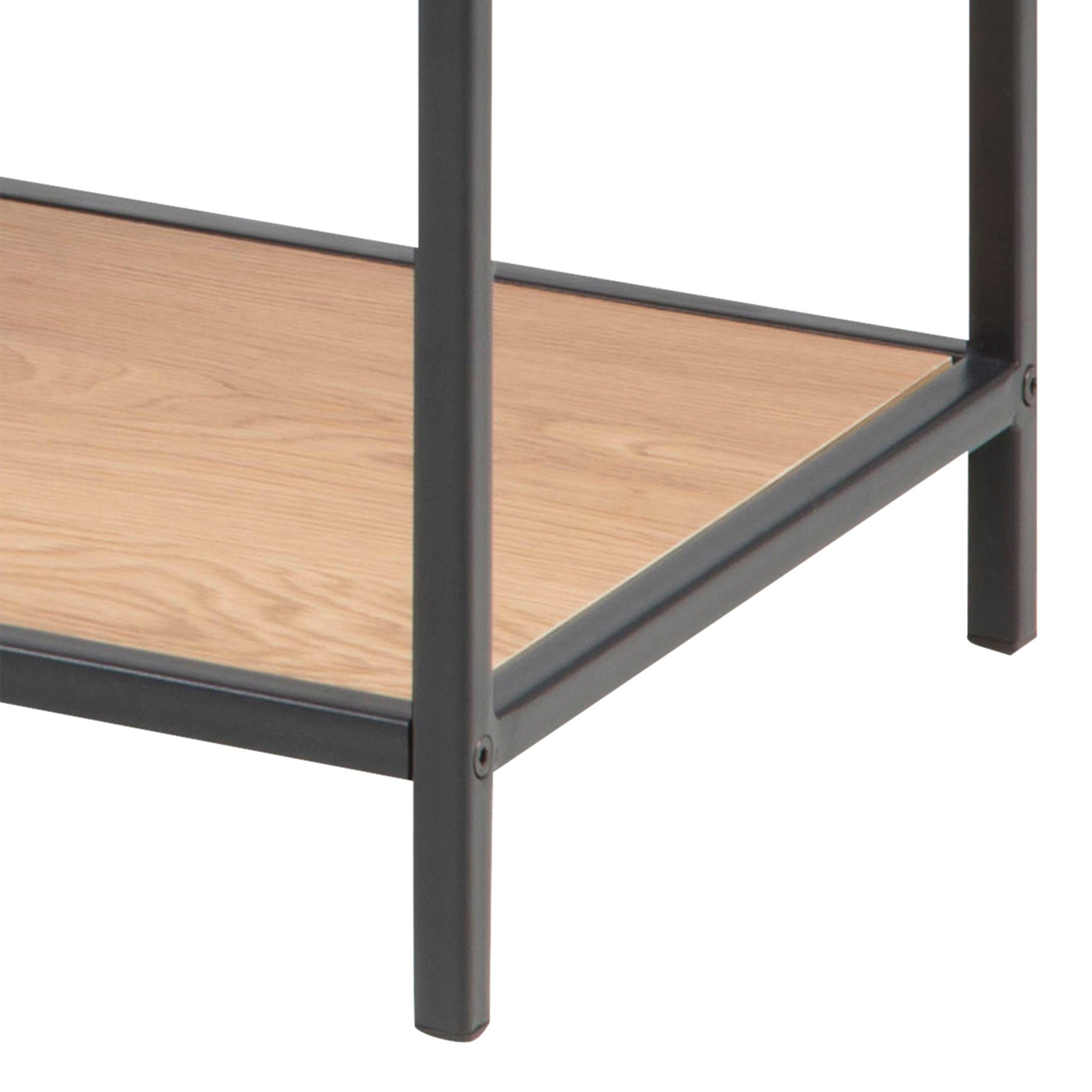 Seaford Wide Black Metal Bookcase with 4 Oak Shelves - image 8