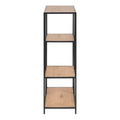 Seaford Black Metal Asymmetrical Bookcase with 3 Oak Shelves - image 3