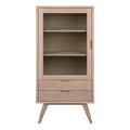 A-Line Display Cabinet with 2 Drawers and 2 Shelves in White Oak - image 2