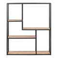 Seaford Black Metal Wide Wall Shelf with 3 Additional Oak Shelves - image 2