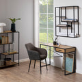 Seaford Black Metal Wide Wall Shelf with 3 Additional Oak Shelves - image 3
