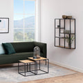 Seaford Black Metal Wide Wall Shelf with 3 Additional Oak Shelves - image 4