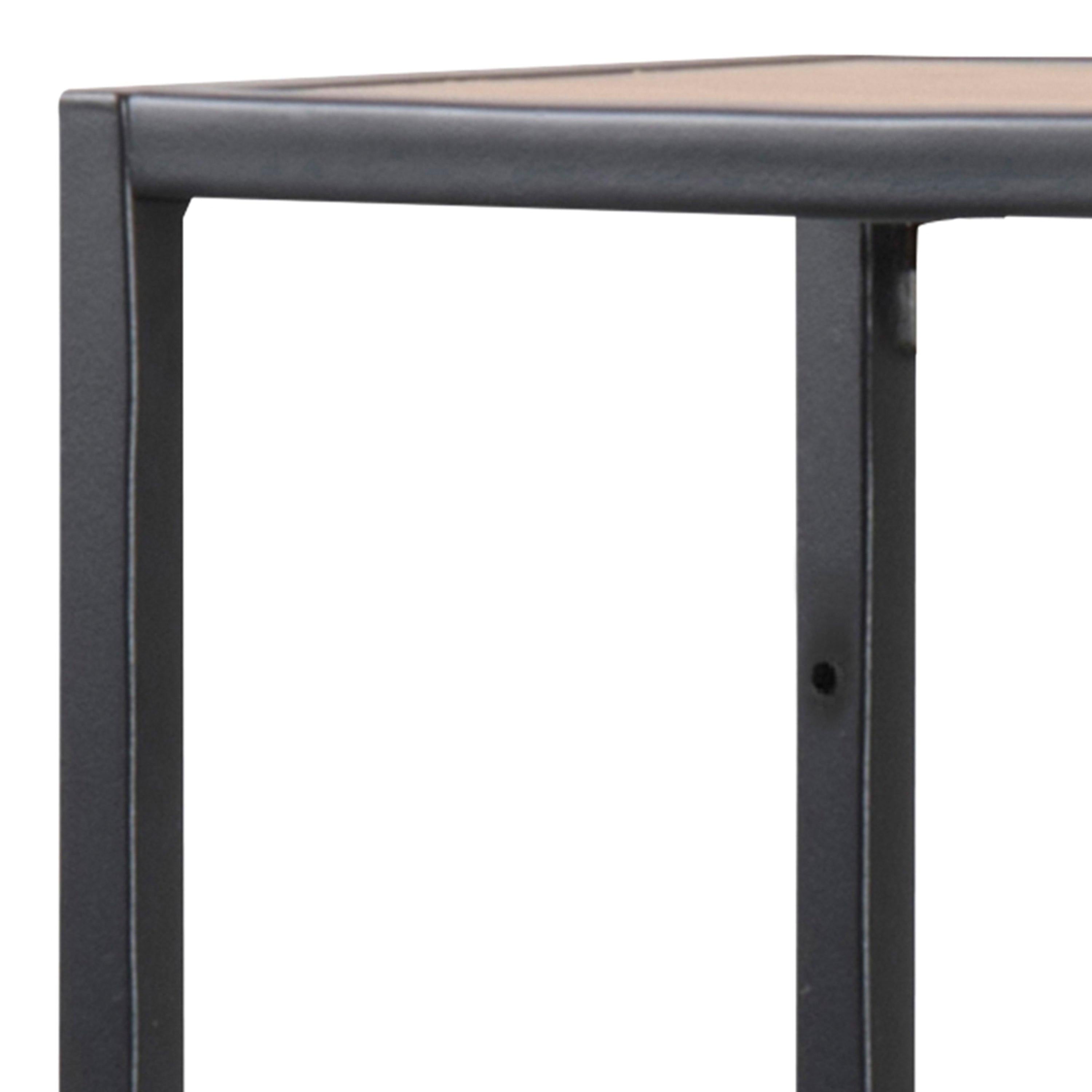 Seaford Black Metal Wide Wall Shelf with 3 Additional Oak Shelves - image 5