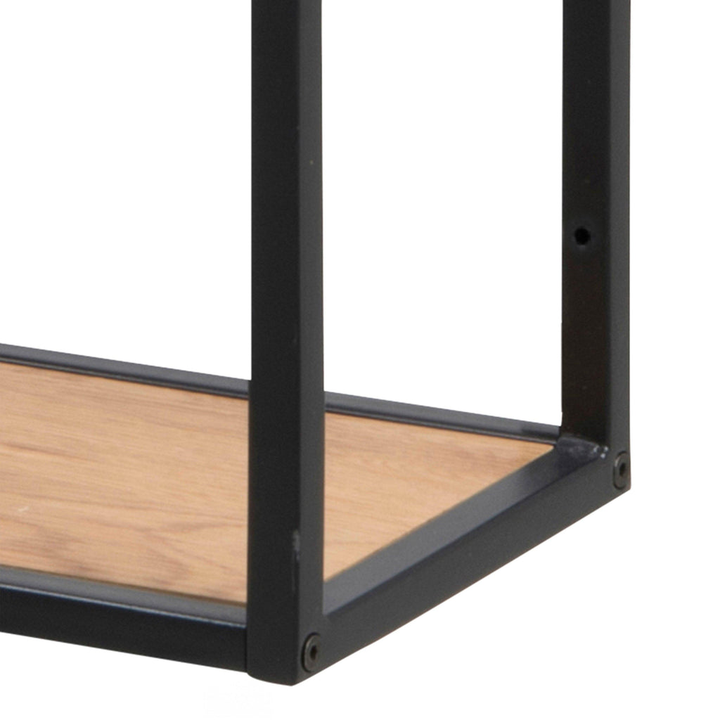 Seaford Black Metal Wide Wall Shelf with 3 Additional Oak Shelves - image 6