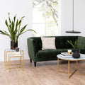 Alisma Nest of Tables with White Crystal Clear Marble Glass Top & Gold Legs - image 5