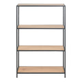 Seaford Black Metal Low Bookcase with 3 Oak Shelves - image 2