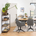 Seaford Black Metal Low Bookcase with 3 Oak Shelves - image 4